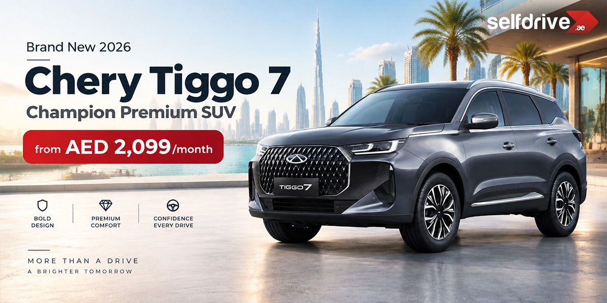 Banner of Brand New 2026 Chery Tiggo 7 Champion Premium SUV from AED 2,099/month
